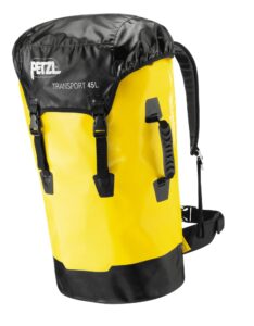 petzl, transport pack, yellow/gray/black, 45 liters