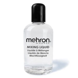 mehron makeup mixing liquid | water resistant for all day wear | multi-use makeup transformer | eyeliner mixing medium | clear 4.5 fl oz (133 ml)