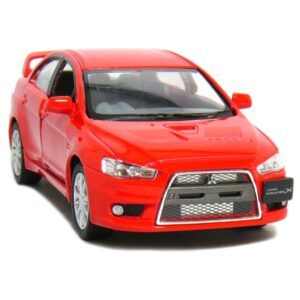 kinsmart 2008 mitsubishi lancer evolution x 1:36 scale 5" red