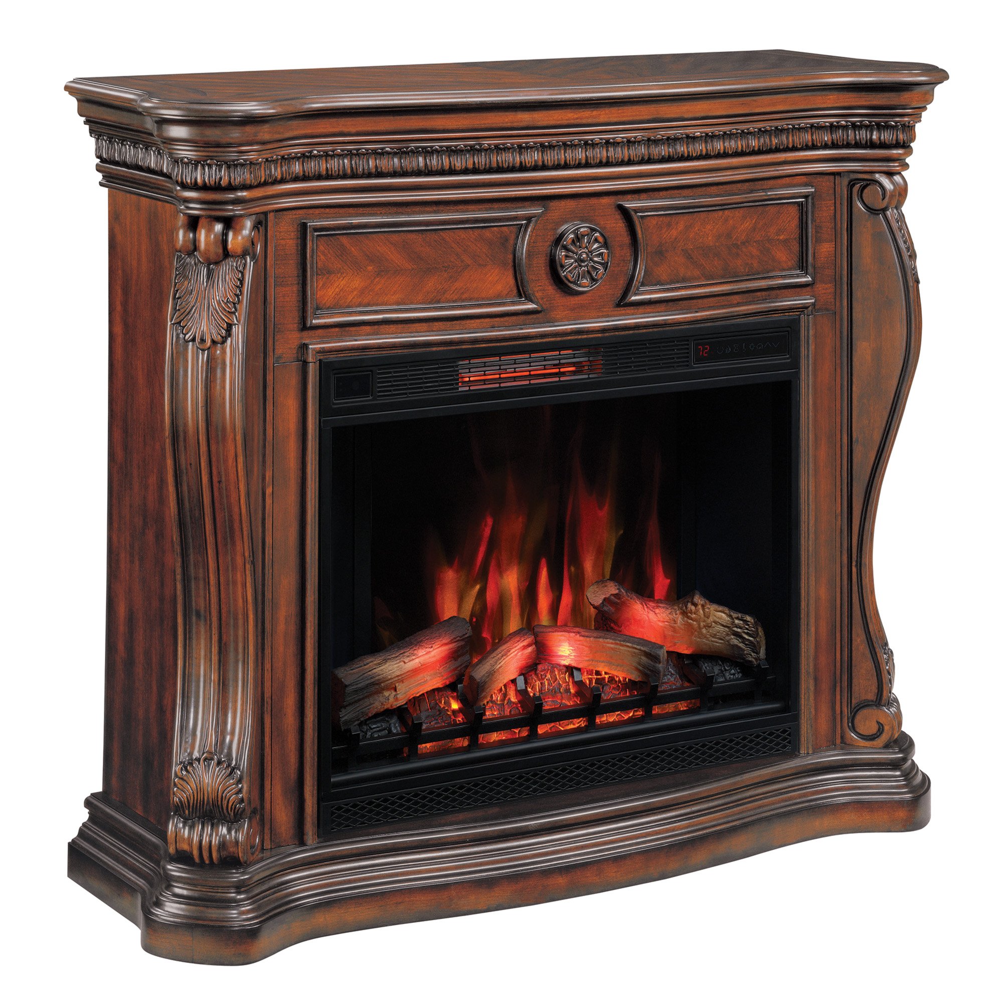 ClassicFlame Lexington Wall Fireplace Mantel, Empire Cherry (Electric Fireplace sold separately)