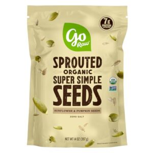 go raw , sprouted pumpkin and sunflower seed mix| keto | vegan | gluten free snacks | organic | superfood (packaging may vary), 14 oz(single) (71450-64157), .0 oz, unsalted mix 1 pound 16.0 ounce