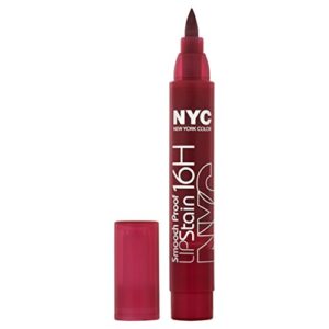 n.y.c. new york color smooch proof lip stain, berry long time, 0.1 fluid ounce