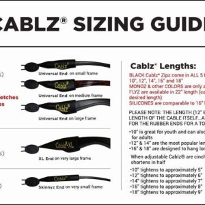 Cablz Original Eyewear Retainer | Stainless Cable Eyewear Retainer Strap (Black - 12 Inch)