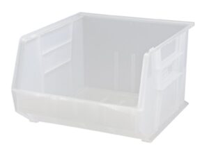 quantum qus270cl ultra stack and hang bin, 18" length x 16-1/2" width x 11" height, clear, pack of 3