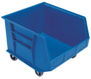 quantum qus275mobbl plastic storage stacking ultra bin mobile, 18-inch by 16-1/2-inch by 11-inch, blue, case of 3