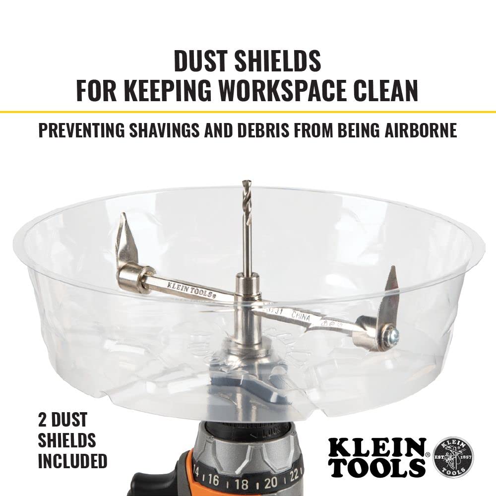 Klein Tools 53731 Hole Saw, Adjustable Saw Cutter with Dust Shield for Cutting Drywall and Ceiling Tile for Recessed Lights