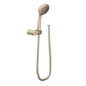moen brushed nickel eco-performance handheld shower with 69-inch hose and wall bracket, 3865epbn