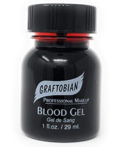 graftobian blood gel 1oz bottle - special fx fake blood for halloween - drips & never dries