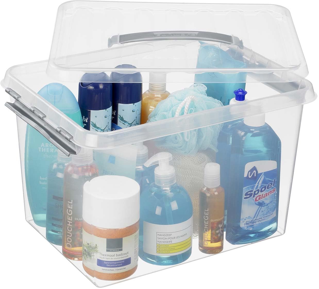 Sunware 78800609 Q-Line Storage Box, Transparent, 22 Liter