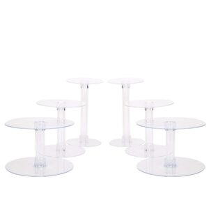 balsacircle 7 tiers clear round crystal acrylic cupcake stand - tiered dessert food display serving tower birthday party wedding