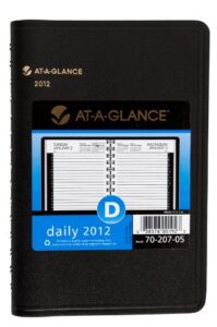 at-a-glance recycled daily appointment book, 5 x 8 inches, black, 2012 (70-207-05)