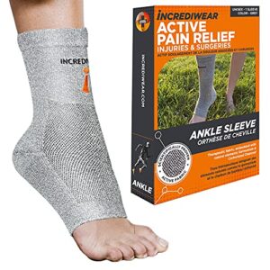 incrediwear radical pain relief for aches & injuries ankle brace, grey, s/m