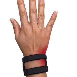 WristWidget® (Black Adjustable Wrist Brace for TFCC Tears, One Size fits most. For Left and Right Wrists, Support for Weight Bearing Strain, Exercise