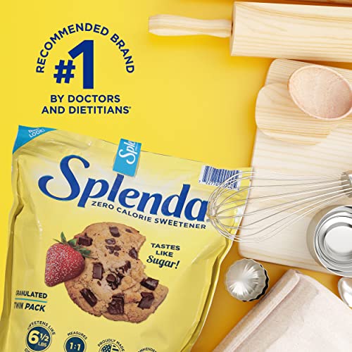 SPLENDA No Calorie Sweetener, Granulated Sugar Substitute, Resealable Twin Pack Bags, 25.22 Ounce (Each Pouch: 12.61 oz)
