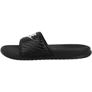 nike women's benassi just do it sandal, black/white, 11 regular us