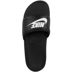 Nike Women's Benassi Just Do It Sandal, Black/White, 11 Regular US