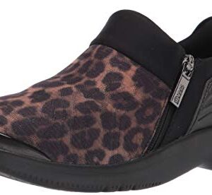 BZees Womens Axis Sneaker,Black,9, Black Leopard Print Fabric