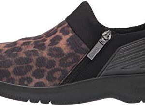 BZees Womens Axis Sneaker,Black,9, Black Leopard Print Fabric