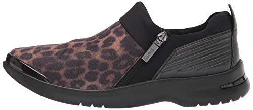 BZees Womens Axis Sneaker,Black,9, Black Leopard Print Fabric