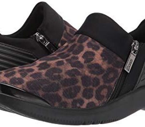 BZees Womens Axis Sneaker,Black,9, Black Leopard Print Fabric