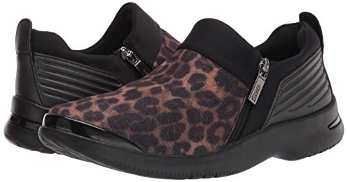 BZees Womens Axis Sneaker,Black,9, Black Leopard Print Fabric