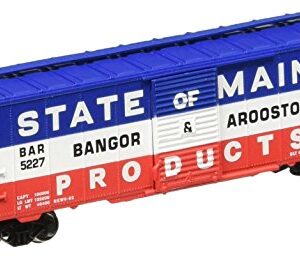 Bachmann Industries Inc. AAR 40' Steel Box Car Bangor and Aroostook - N Scale, Red, White and Blue