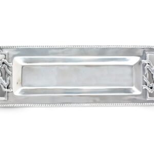 Arthur Court Metal Aluminum Thoroughbred Horse Oblong Serving Silver Tone Party Tray Equine Décor 18 inch x 6 inch
