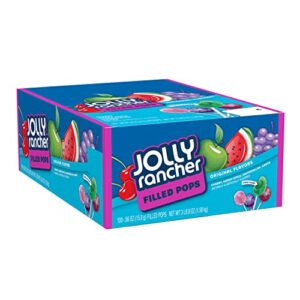 jolly rancher filled pops assorted fruit flavored candy box, 56 oz (100 pieces)