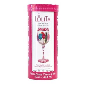 Lolita It’s My Birthday Painted Wine Glass Gift