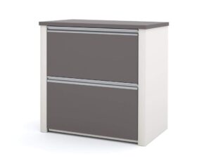 bestar connexion 2 drawer lateral file cabinet, 30", slate/sandstone