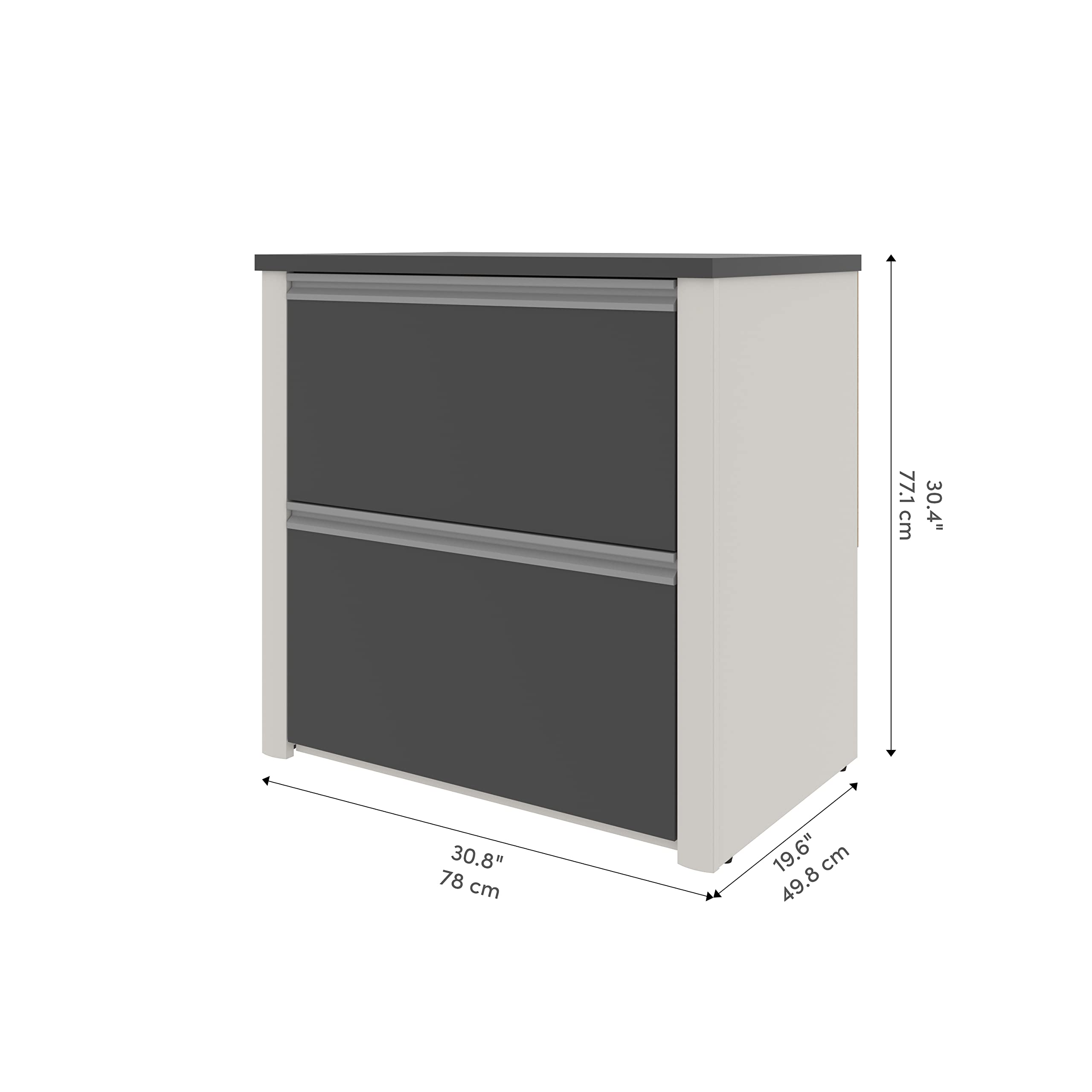 BESTAR Connexion 2 Drawer Lateral File Cabinet, 30", Slate/Sandstone