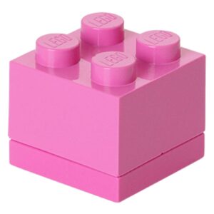 lego box 4 mini box with 4 buttons, snack box, pink, 4.6 x 4.6 x 4.3 cm