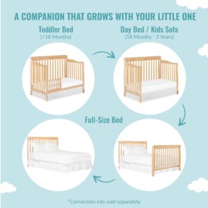 Dream On Me Ashton 4-In-1 Convertible Crib In Natural, Greenguard Gold, JPMA Certified, Non-Toxic Finishes, Features 4 Mattress Height Settings, Made Of Solid Pinewood