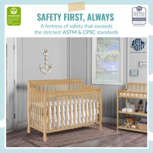 Dream On Me Ashton 4-In-1 Convertible Crib In Natural, Greenguard Gold, JPMA Certified, Non-Toxic Finishes, Features 4 Mattress Height Settings, Made Of Solid Pinewood