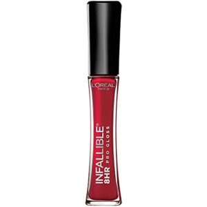 l’oreal paris makeup infallible 8 hour hydrating lip gloss, red fatale, 0.21 fl oz