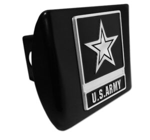army (star) all metal black hitch cover