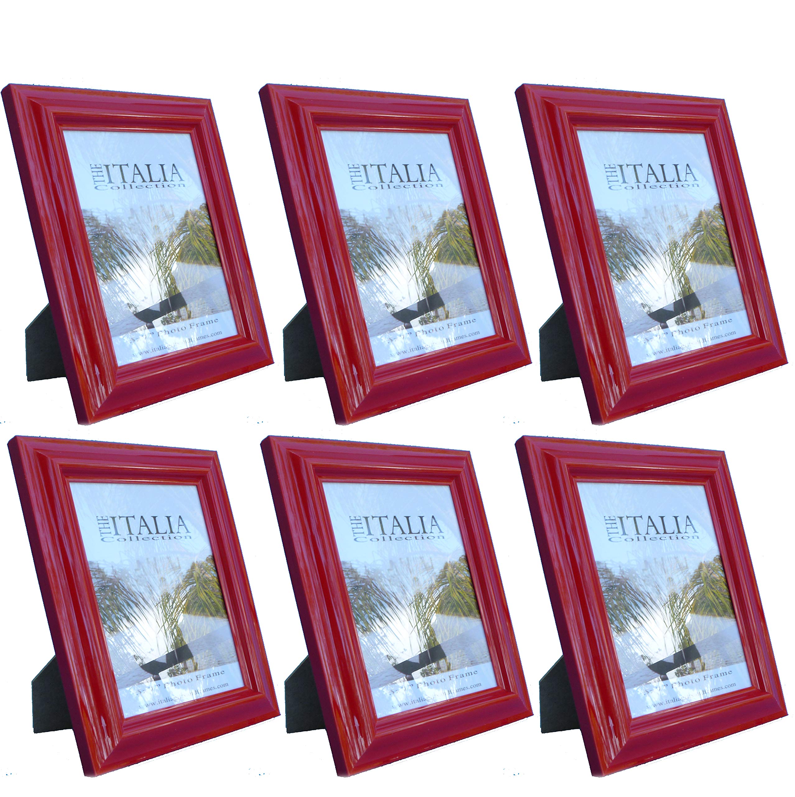 ITALIA Picture Frame 4x6 Red (6-Pack)