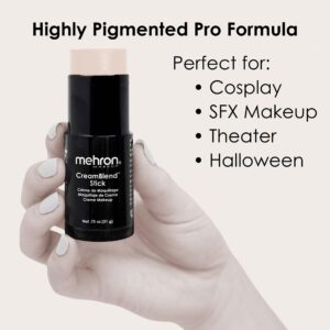 Mehron Makeup CreamBlend Stick | Face Paint, Body Paint, & Foundation Cream Makeup| Body Paint Stick .75 oz (21 g) (Butterfly Ivory)