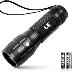 Lighting EVER LED Flashlights High Lumens, Small Flashlight, Zoomable, Waterproof, Adjustable Brightness Flash Light for Outdoor, Emergency, AAA Batteries Included, Tactical & Camping Accessories