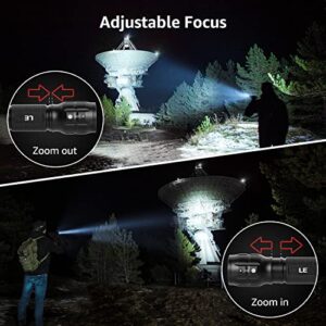 Lighting EVER LED Flashlights High Lumens, Small Flashlight, Zoomable, Waterproof, Adjustable Brightness Flash Light for Outdoor, Emergency, AAA Batteries Included, Tactical & Camping Accessories