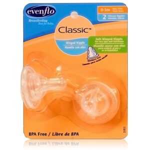 evenflo feeding classic winged nipple, newborn