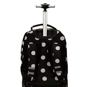 Rockland Single Handle Rolling Backpack, Black Dot, 19-Inch