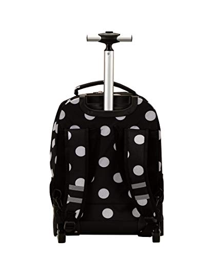 Rockland Single Handle Rolling Backpack, Black Dot, 19-Inch