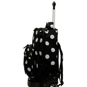 Rockland Single Handle Rolling Backpack, Black Dot, 19-Inch