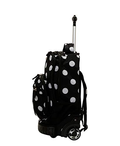 Rockland Single Handle Rolling Backpack, Black Dot, 19-Inch