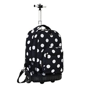 rockland single handle rolling backpack, black dot, 19-inch