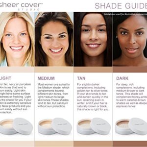 Sheer Cover Perfect Shade - Mineral Foundation Makeup Kit w Free Foundation Brush - Medium Shade - Foundation Powder Makeup and Mineral Makeup, Best Full Coverage Foundation 4 Grams