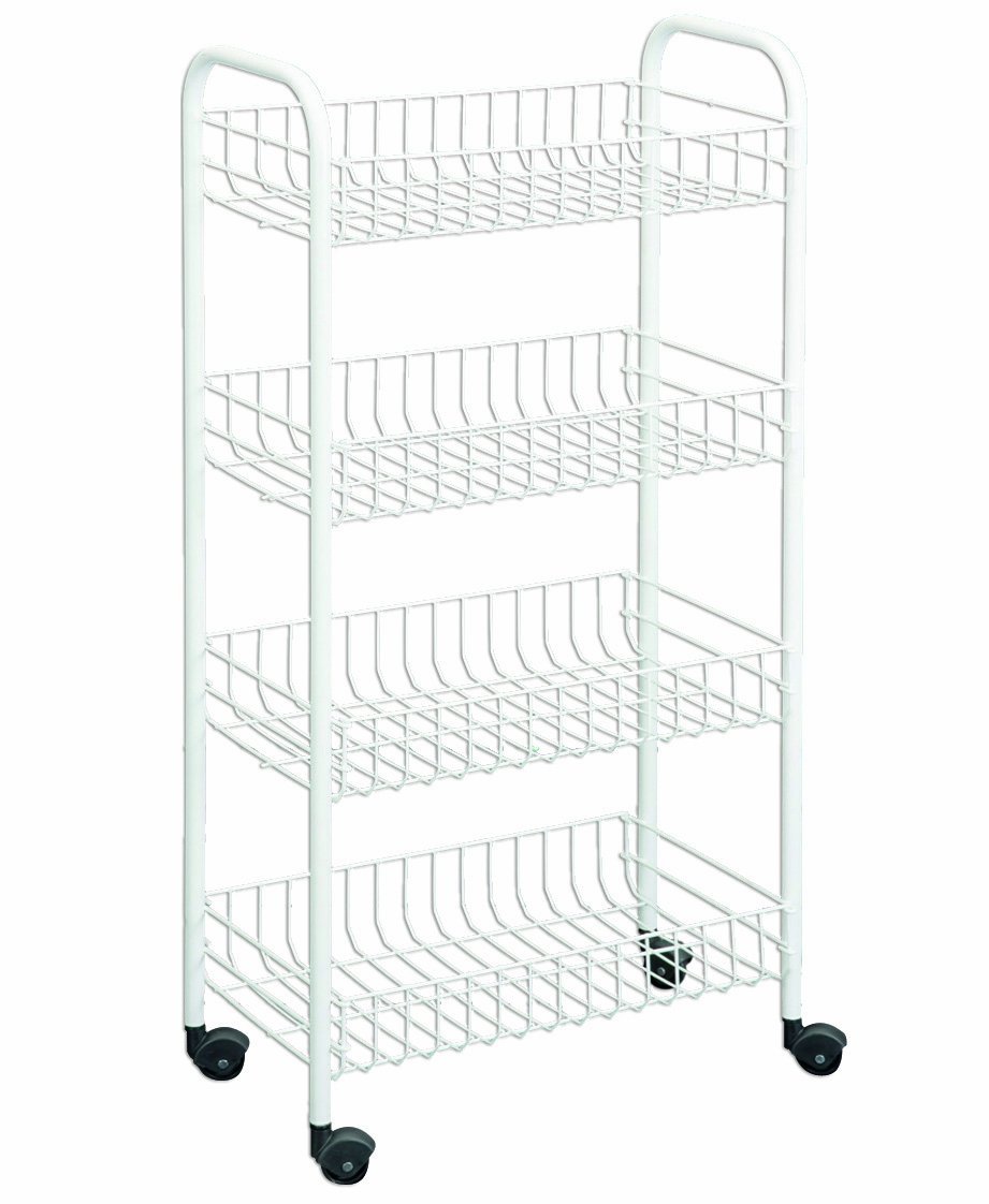 Metaltex USA Inc. 4-tier Rolling Cart, White