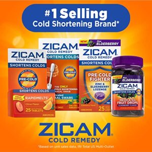 Zicam Ultra Cold Remedy Zinc Rapidmelts, Orange Cream Flavor, Homeopathic, Cold Shortening Medicine, Shortens Cold Duration, Sugar-Free, Dye-Free, 18 Count