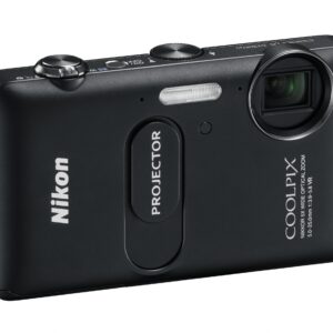 NIKON - Coolpix S1200pj Black 14.1-Megapixel Zoom Digital Camera with Built-In Projector